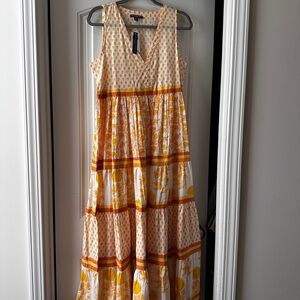 Chelsea & Theodore Cream Dress with Yellow Floral Print